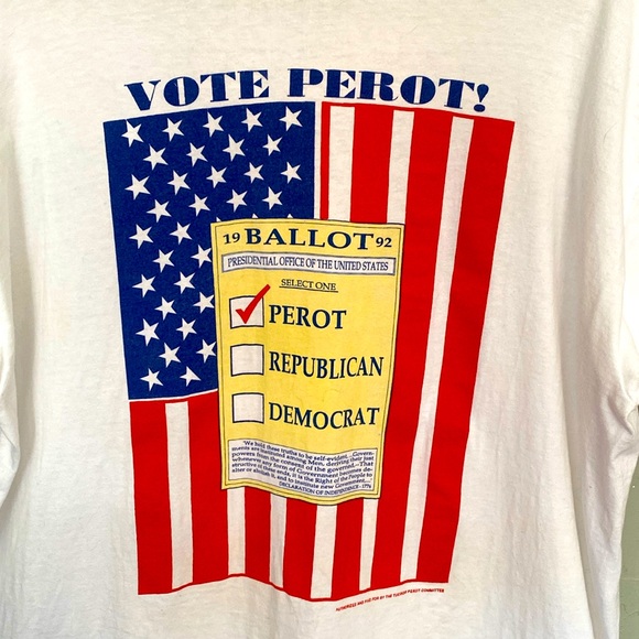 VINTAGE Tshirt 90s Ross Perot Election Graphic Unisex XL Tucson for Ross Perot - Picture 4 of 11